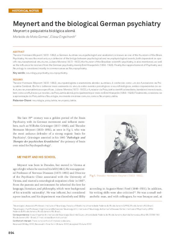 PDF) Meynert and the biological German psychiatry
