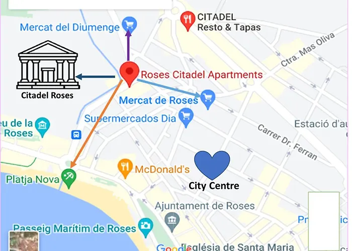 Citadel Oliva 4P Roses, Beach & Centre, Private Parking, Terrace