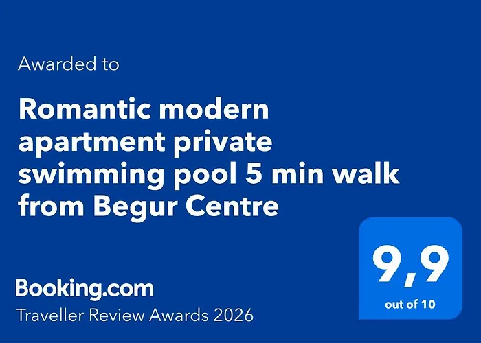 Romantic Modern Apartment Private Swimming Pool 5 Min Walk From Begur Centre