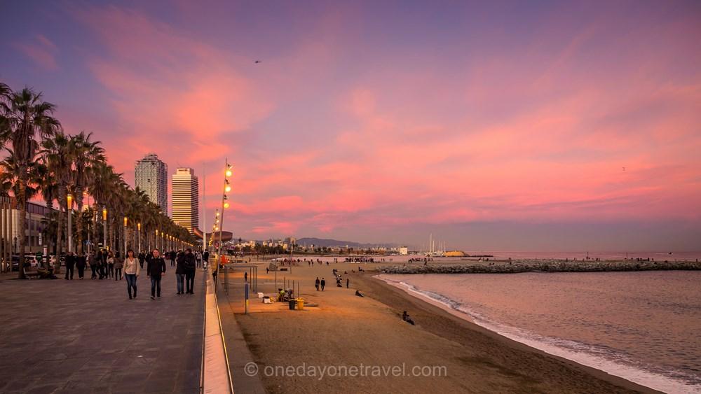 Visiter Barcelone pour la première fois port olympique sunset